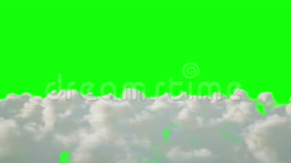 飞越云层逼真的4k动画绿色屏幕视频的预览图