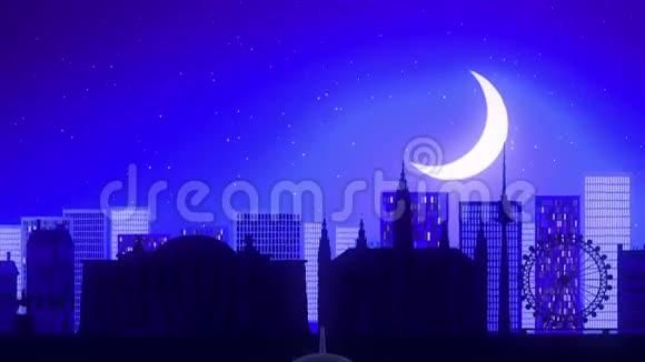 维也纳奥地利飞机起飞月夜蓝天线旅行视频的预览图