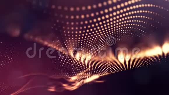 抽象的金色红色循环背景发光粒子如克里斯马斯花环暗成分振荡视频的预览图