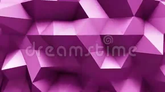 粉色多角几何曲面计算机生成无缝环路抽象运动背景视频的预览图