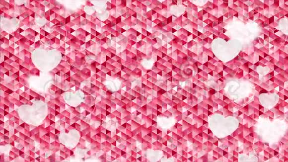 情人节多角形像素粉红色运动设计视频的预览图