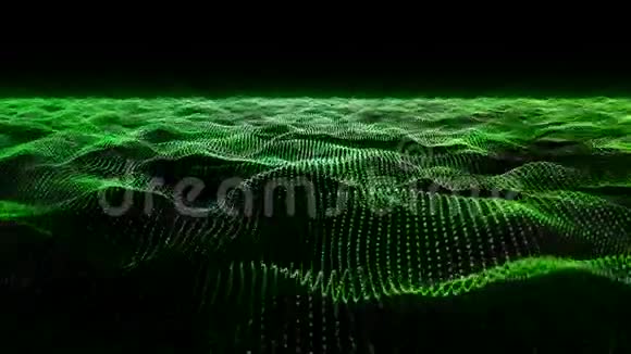 绿色运动背景波浪形动画表面环视频的预览图