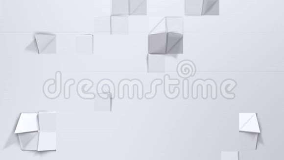 简单的低聚三维表面作为卡通游戏背景纯白色灰色多边形的软几何低聚背景视频的预览图