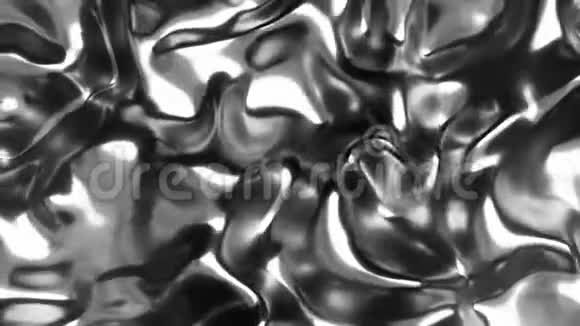 4K液态铬金属表面视频的预览图