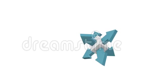 3D抽象箭头和带色带背景环的立方体视频的预览图