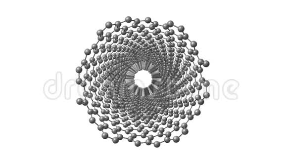 碳纳米管分子在白色上旋转视频的预览图