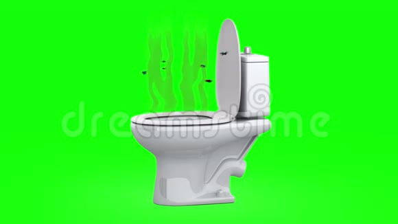 从厕所里出来3D动画绿色屏幕可循环视频的预览图