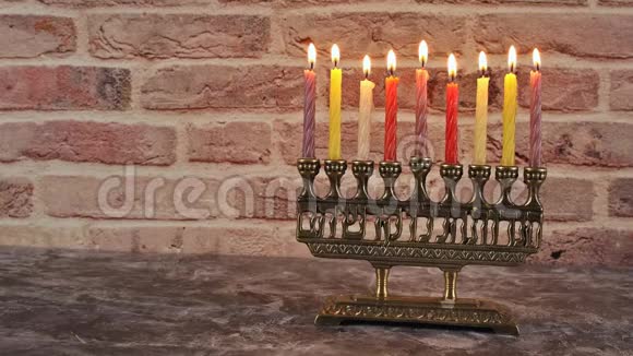 犹太节日节日象征光明节光明节光明节视频的预览图