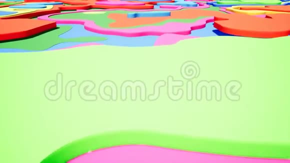 彩色波梯度动画未来几何图案运动背景3D渲染视频的预览图
