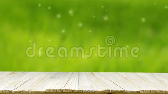 高清木地板空白空间自然绿叶背景视频的预览图