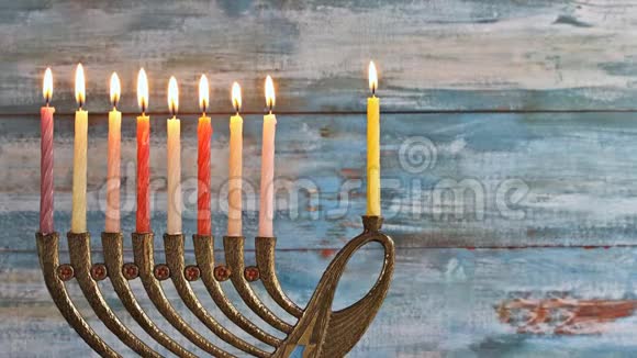 犹太节日象征光明节犹太灯节视频的预览图
