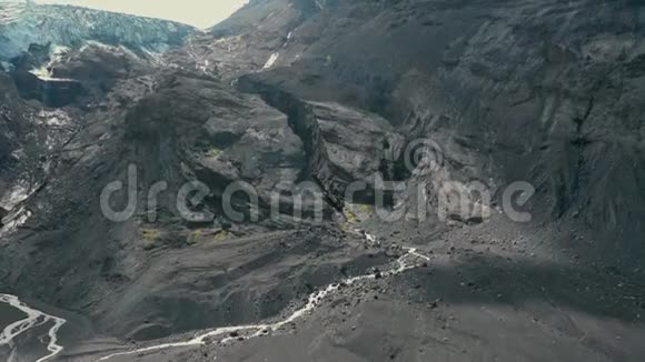 冰岛景观鸟瞰图视频的预览图