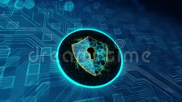 数据保护网络安全概念与屏蔽图标在网络空间网络攻击保护视频的预览图