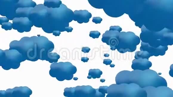 蓝色的云彩在白色上视频的预览图