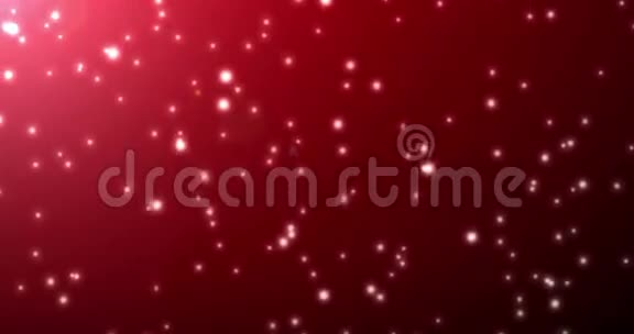 数字无缝环圣诞红色背景与白色薄雪飘落视频的预览图