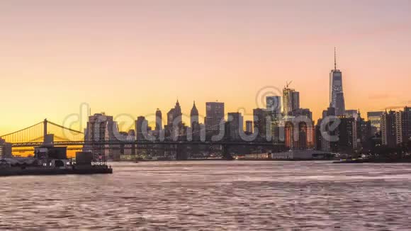 纽约市中心天际线时间流逝视频的预览图