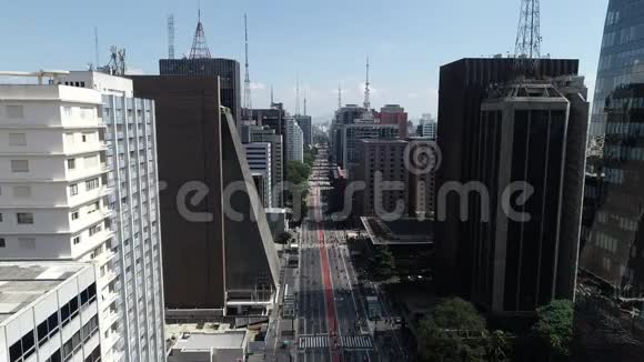巴西圣保罗市AvenidaPaulistaPaulista大道视频的预览图
