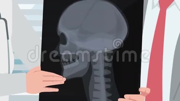 卡通诊所病人头部X光片视频的预览图