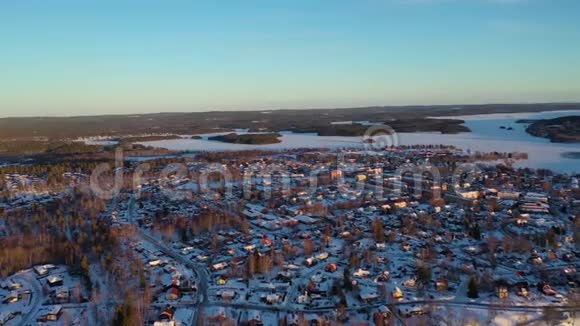 瑞典的冬季无人机镜头视频的预览图