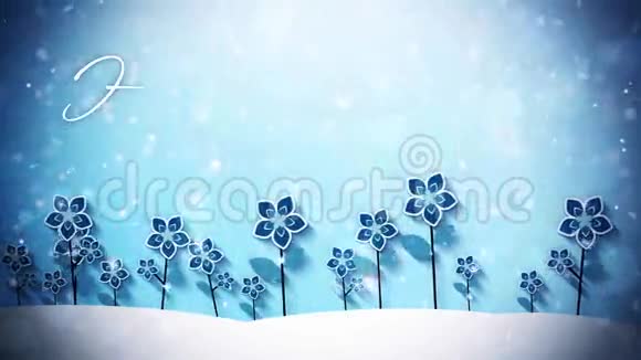 雪中的冬花快乐假期视频的预览图