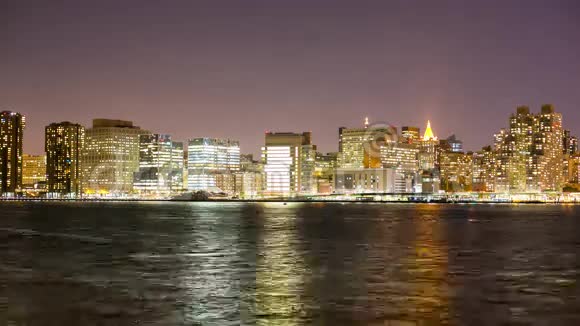 夜光曼哈顿全景4k时间从纽约出发视频的预览图