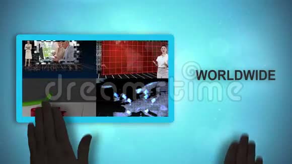 黑手放置和移动全球通信视频视频的预览图