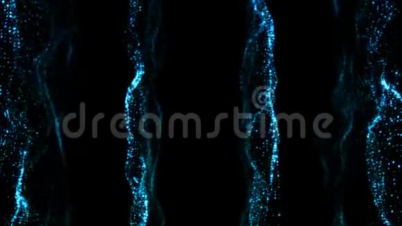 闪闪发光的蓝色粒子背景抽象数字背景视频的预览图