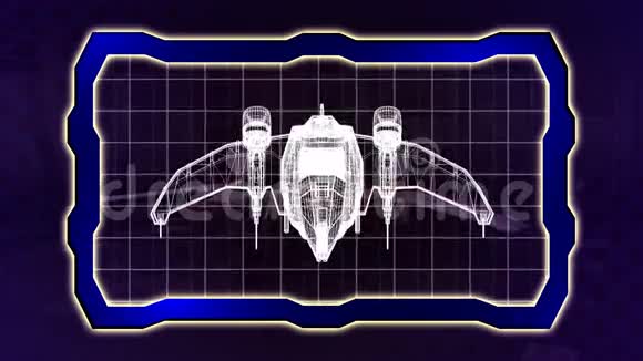 未来宇宙飞船无缝环路蓝图视频的预览图
