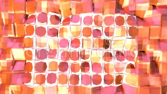 简单的低聚三维表面作为幻想环境软几何低聚运动背景移动纯粉红色视频的预览图