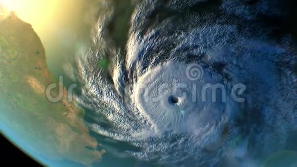 飓风覆盖地球三维动画视频的预览图