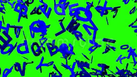 绿色铬键上的蓝色字母视频的预览图