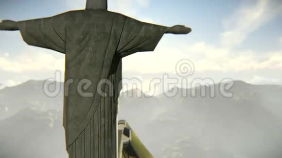抵达里约热内卢的飞机和救世主的录像视频的预览图