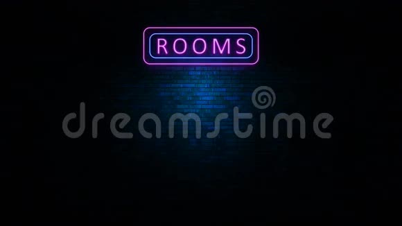 房间霓虹灯标志闪烁视频的预览图