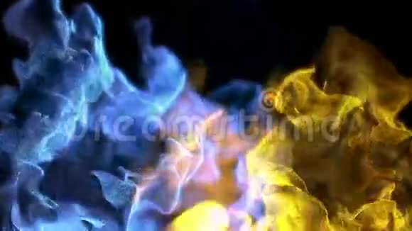 美丽的粒子如火焰三维动画循环视频的预览图
