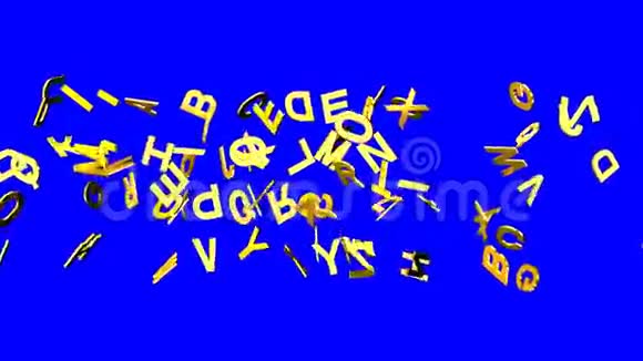 蓝色彩色钥匙上的金色字母视频的预览图