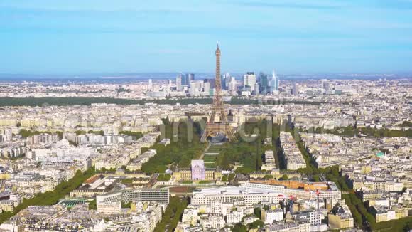 埃菲尔铁塔和巴黎城市景观视频的预览图