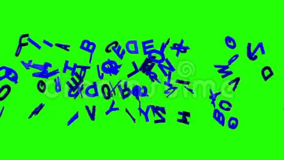 绿色铬键上的蓝色字母视频的预览图