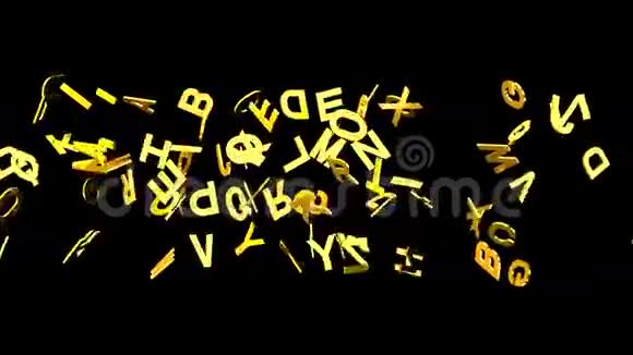 黑色背景上的金色字母表视频的预览图