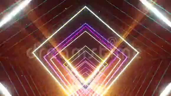 VJ循环发光迪斯科隧道视频的预览图