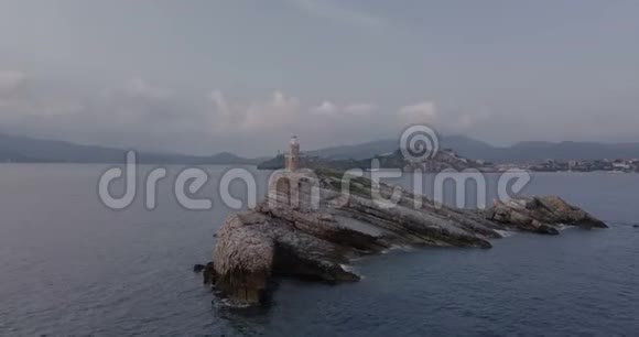 波尔图菲拉奥岩石灯塔航空景观视频的预览图