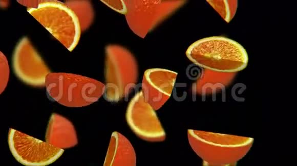 黑色背景下的橙色部分无缝环CG视频的预览图