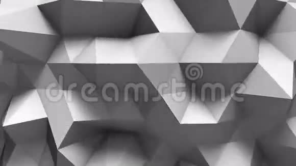 白色多边形几何曲面计算机生成无缝环路抽象运动背景视频的预览图