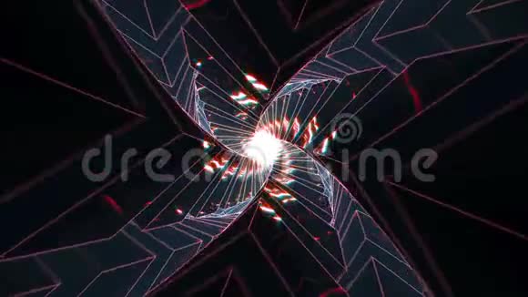暗扭曲几何隧道回路视频的预览图