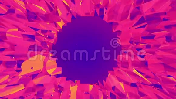 紫罗兰抽象低聚波动表面作为游戏背景紫罗兰抽象几何振动环境或脉动视频的预览图
