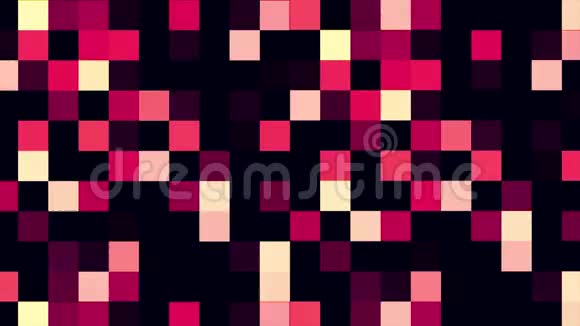 运动抽象背景彩色像素闪烁和切换动画背景发光的马赛克瓷砖搬迁视频的预览图