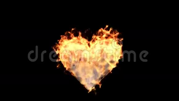 燃烧的金属心脏隔离在黑色上视频的预览图