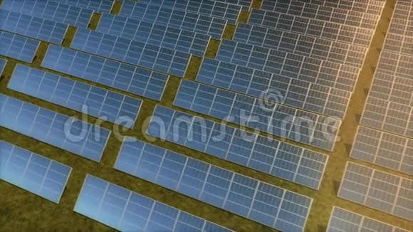 一个太阳能农场的空中跟踪镜头视频的预览图