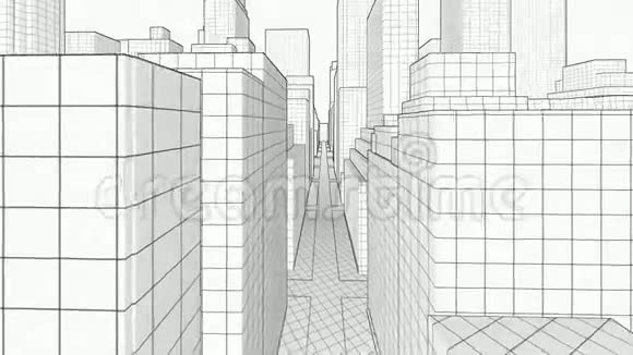 概念摩天大楼蓝图视频的预览图
