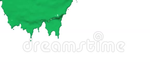 绿色的油漆慢慢地流下来彩色油漆视频的预览图