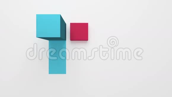 四个3D方形内向标题框图powerpoint演示模板版本4视频的预览图